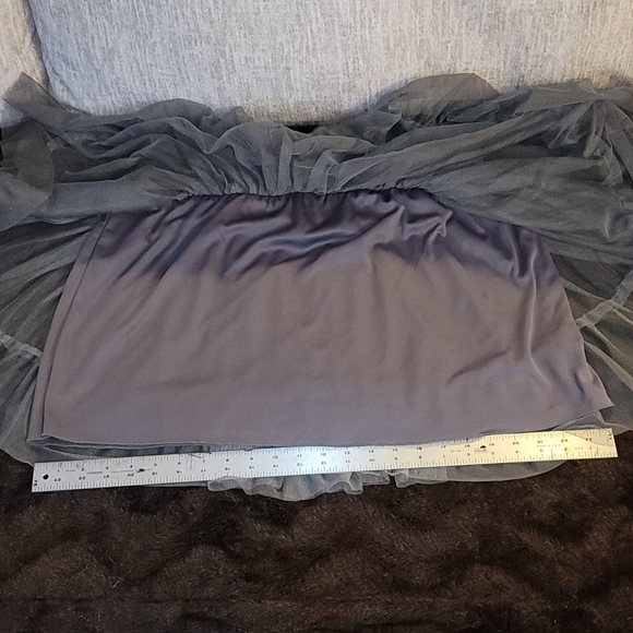 Xxl grey elastic waist gothic skirt - Picture 4 of 8